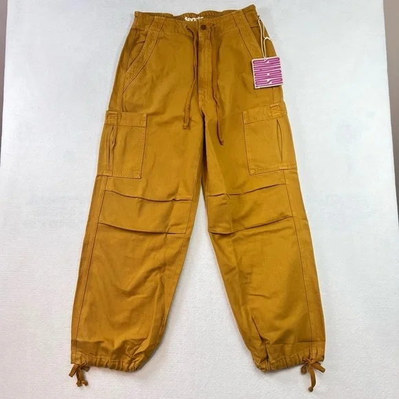 Mother The Munchie Nerdy Cargo Pants High Rise Wide Leg Sz 30 NWT Wood Thrush - Picture 2 of 16